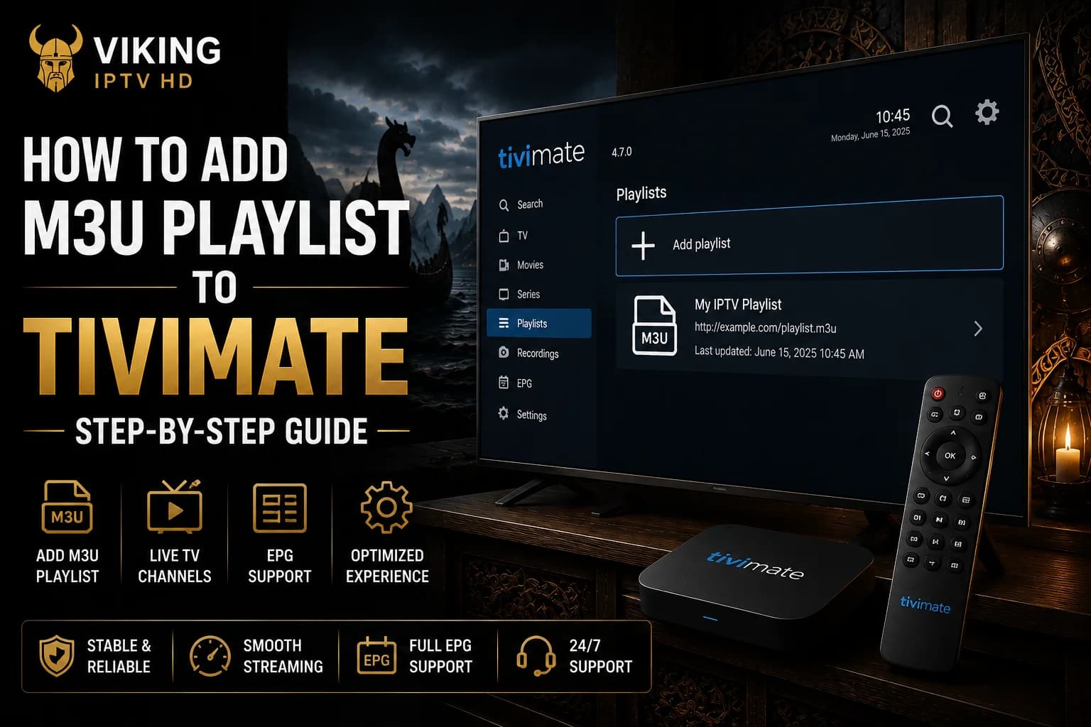 TiviMate M3U playlist setup guide